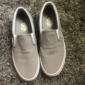 grey slip on vans